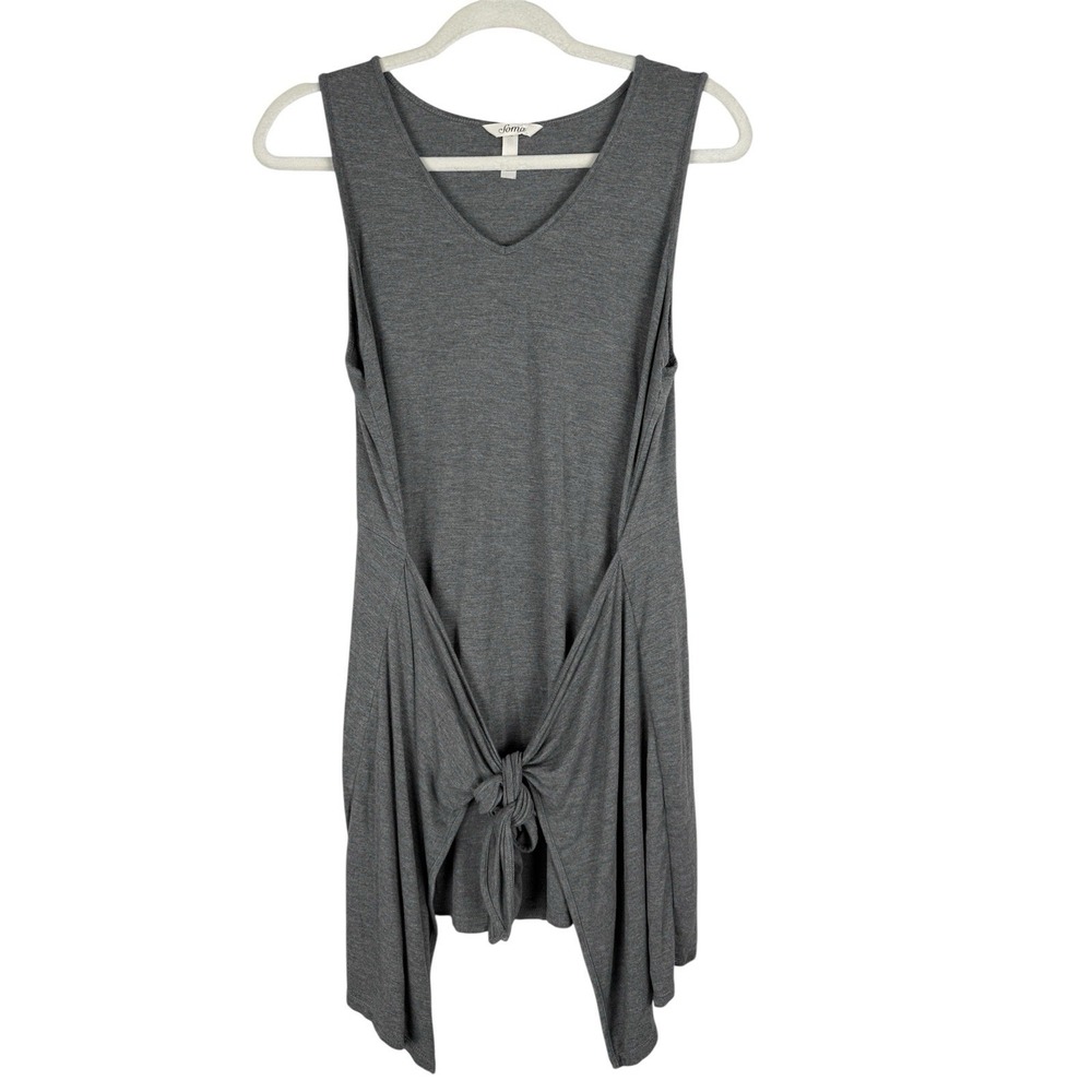 Soma Gray Asymmetrical Knot Front Tunic Top Women's‎ M Sleeveless Soft Stretch